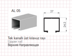 05 MKK2-AL.05 25kg. Üst Klavuz Rayı 2m( 250 072) - 1