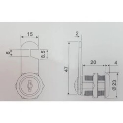 103-20 Mandallı Çekmece Kilit 20mm - 2