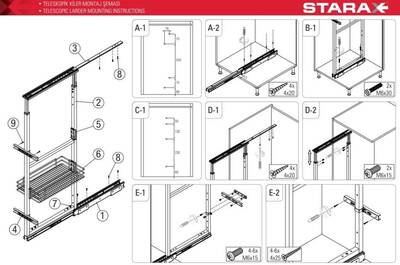 1101-C Teleskopik Kiler 2 Sepet 60*80*30 Krom - 4