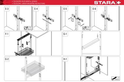 Starax 1104-C Teleskopik Kiler 2 Sepet 60x80x45 Krom - 4