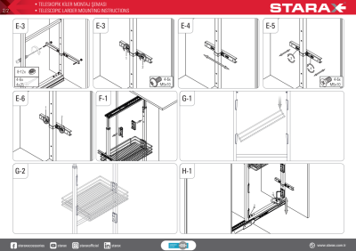 S-1123-Teleskopik Kiler 4 Sepet 125*140*50cm. Antrasit - 5