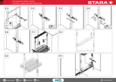 Starax S-1123-Teleskopik Kiler 4 Sepet 125*140*50cm. Antrasit - 5