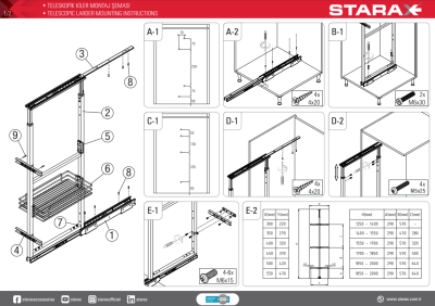 Starax S-1123-Teleskopik Kiler 4 Sepet 125*140*50cm. Antrasit - 4
