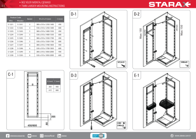 Starax 1221-İkiz Kiler Antasit 125-140 45 cm - 5