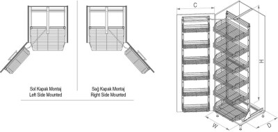 1223- İkizler Kiler Antrasit 140-155 45cm Antrasit - 3