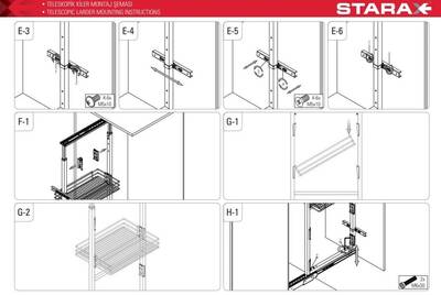 Starax S-1501-C 60*80*30cm Teleskopik Kiler Ahşap Tab.Sepetli - 4
