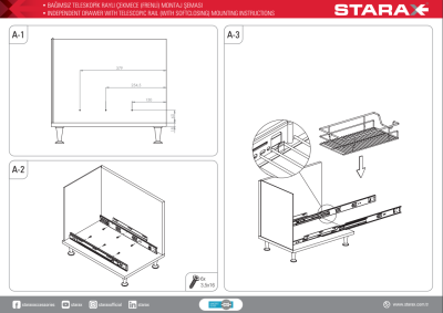 Starax 2010- Bağımsız Teleskopik Raylı Çekmece 50cm. - 4