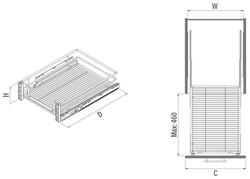 Starax 2060- Kapağa Monte Teleskopik Raylı Çekmece 50cm. - 3