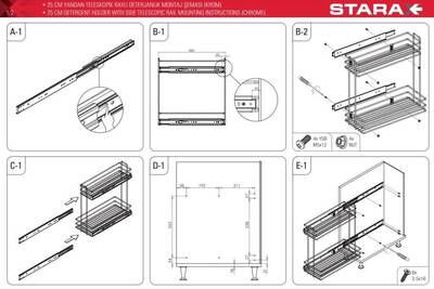 Starax S-2213-C Yandan Raylı Deterjanlık (Orta-Orta) 16cm. - 3