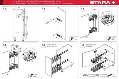 2214- Yandan Raylı Deterjanlık 22cm Krom - 4