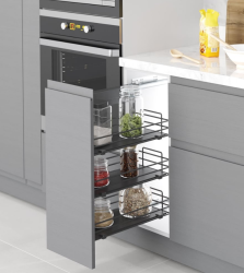 Starax 2246-A Ahşap Tablalı Ynd Raylı Ünite 90 derece Sol Antrasit - Starax