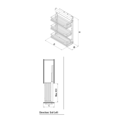 Starax 2246-Ahşap Tablalı Ynd Raylı Ünite 90 derece SOL - 2