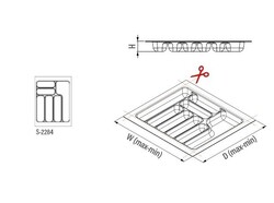S-2284-AP 39x49cm Plastik Çekmece İçi Kaşıklık Antrasit 45cm Starax - 2
