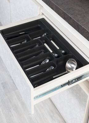 S-2286-AP 49x49cm Plastik Çekmece İçi Kaşıklık Antrasit 55cm Starax - 1