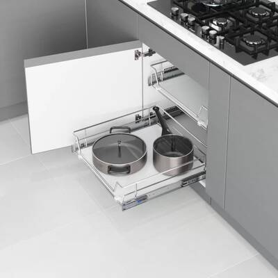 Starax 2309-Ahşap Tablalı Bağımsız Teleskopik Raylı Çekmece 45cm - 1