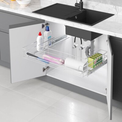 Starax 2352- Bağımsız Tandem Raylı Evye Altı Çekmece 90cm - 2