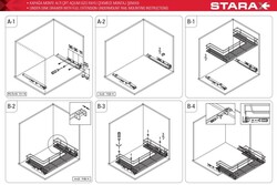 Starax 2353-C Kapağa Monte Eviye Altı Çift Açılım Gizli Raylı Çekmece 800 mm Krom - 3