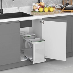 Starax 2396 Teleskopik Raylı Pasl.Gövde Çöp Kov. 12+12 lt - Starax