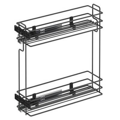 Starax 2423-A Tandem Blum Raylı Deterjanlık Tek Açılım Antrasit Sağ 20cm - 2
