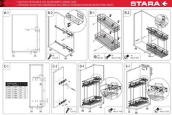 Starax 2423-A Tandem Blum Raylı Deterjanlık Tek Açılım Antrasit Sağ 20cm - 4