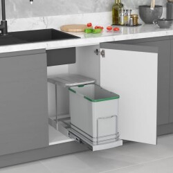 Starax S-2571-G Teleskopik Raylı Pls.Gövde Çöp Kovası Starax 24lt - Starax