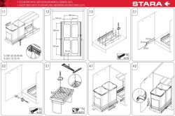 Starax S-2571-G Teleskopik Raylı Pls.Gövde Çöp Kovası Starax 24lt - 5