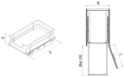 2616-A Ahşap Tab. Bağımsız Tan.Ray.Çift A.Çek 60cm Antrasit - 3