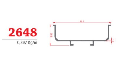 2648 GOLA GİZLİ KULP ALMET İÇİN U PROFİL 3 M İNOX - 1