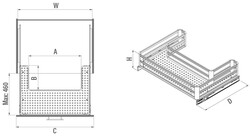 2752-Kapağa Mont. Alm Evye Altı Çekmece 90 cm(Frenli) Gri - 3