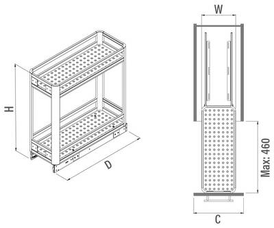 2802 Alm.Deterjanlık 20cm. Frenli - 3