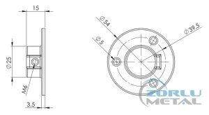 33002-Daire Yuvarlak Metal Askı Flanş Vidalı M4009 - 2