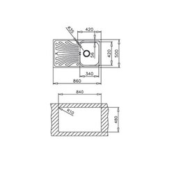 40109218 Teka Nerissa 50 B Paslanmaz Çelik Evye 50x86cm Sağ(R) - 2