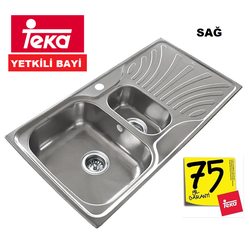 40109238 Teka Nerissa 60 B Paslanmaz Çelik Evye 100x50cm Sağ(R) - Teka