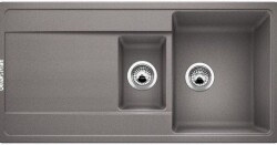 440023 QUARSTONE LUSTER 6S Metalik Gri Granit Evye / 99,5x49,5cm / Tezgah üstü 1,5 Göz - QUARSTONE