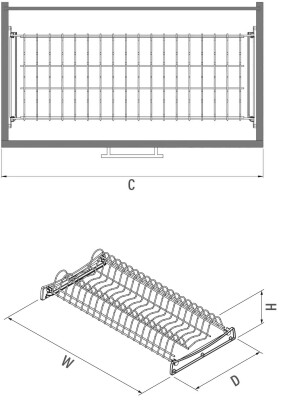 5152- Tabak Rafı 70 cm Krom - 3