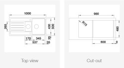 527088 Blanco Legra 6 S Granit SOFT Beyaz Evye - 2
