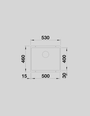 527146 Blanco Rotan 500-U Beyaz Kumandasız Tezgah Altı Eviye 53 x 46 Cm - 2