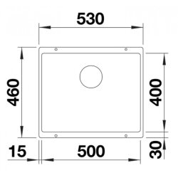 527329 Blanco Rotan 500-U Volkan Gri Kumandasız Tezgah Altı Eviye 53 x 46 Cm - 2