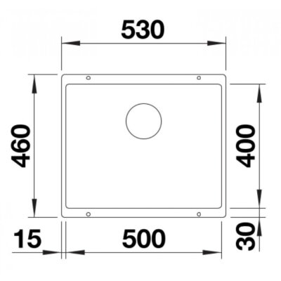 527329 Blanco Rotan 500-U Volkan Gri Kumandasız Tezgah Altı Eviye 53 x 46 Cm - 2