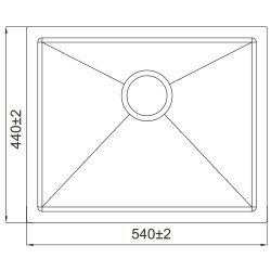 5444-02 IVENTO Paslanmaz Çelik Evye PVD Mat Gold 54x44x21cm - 2