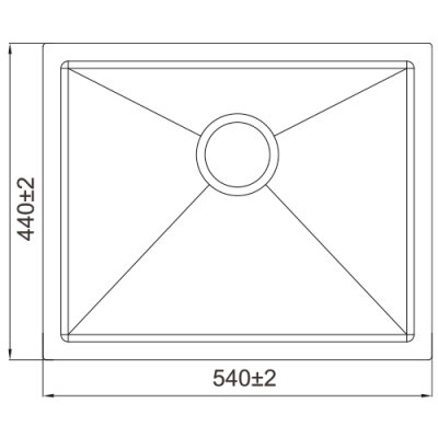 5444-02 IVENTO Paslanmaz Çelik Evye PVD Mat Gold 54x44x21cm - 2