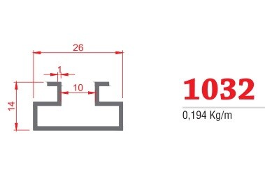 1032 Raf Rayı Profili 3mt. PRES 4301 - 2