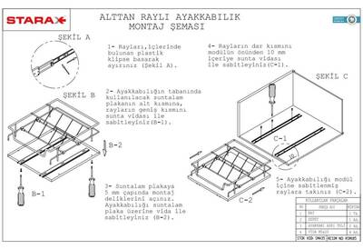 6102- Alttan Raylı Ayakkabılık 42,5cm. - 4