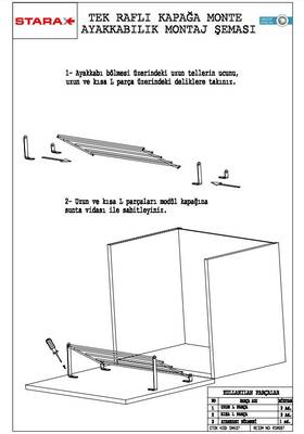 6131- Tek Raflı Kapağa Monte Ayakkabılık 60cm. - 4