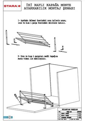 6142- İki Raflı Kapağa Monte Ayakkabılık 70cm. - 4