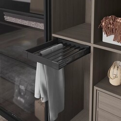 Starax S-6201-A Yan Bağlamalı Teleskopik Frenli Raylı Alüminyum Pantolonluk 40 cm Antrasit - Starax