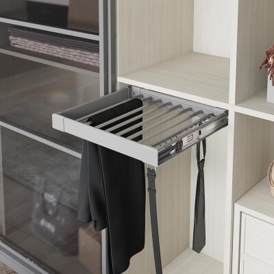 Starax S-6205-G Yan Bağlı Teleskopik Raylı Alüminyum Pantolonluk 60 cm Frenli Gri - 1