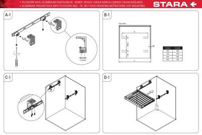 S-6207-A Frenli Telesk.Raylı. Alm.Pantolonluk + Kemer+Kravat Askılı 80cm Antrasit - 4