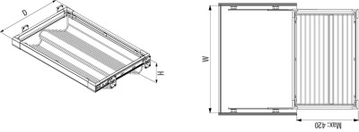 S-6263 Tls.Raylı Alm. Ayakkablılık 80 cm Gri - 3