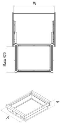 6702-A Alm Çekmece 70cm Gizli Raylı Antrasit - 3